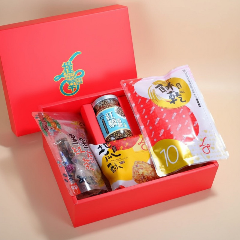 糧莘庇護農場|紅藜點心綜合禮盒禮盒與內容物